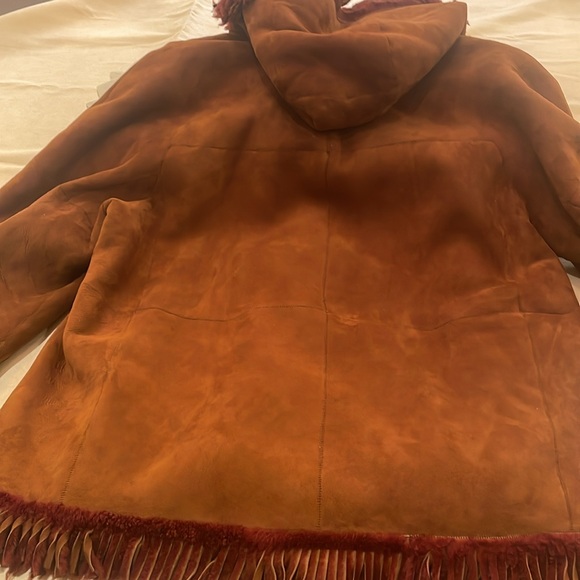 Vintage cognac Shearling jacket jacket Christia - Picture 7 of 7